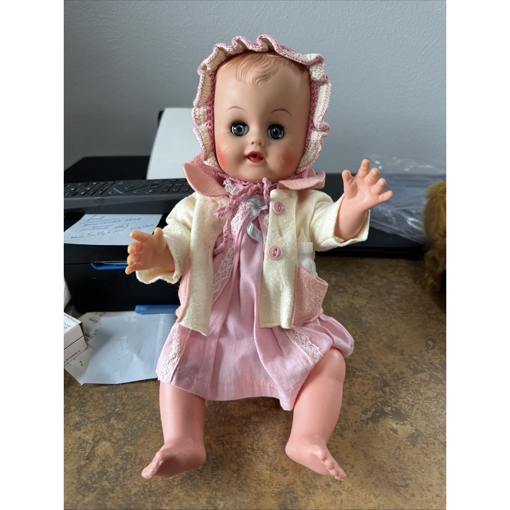 Vintage Plastic Doll 13" Rubber Head